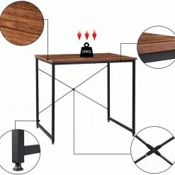 EUGAD Schreibtisch, Computertisch Esstisch Holz Stahl 80x60x70 cm Holz Vintage+schwarz Hell Eiche+schwarz, Hell Eiche+weiß, Marmor+schwarz -Eugad Möbel Einkaufen 97870242 f472 5296 ac92 cb4041f5e665
