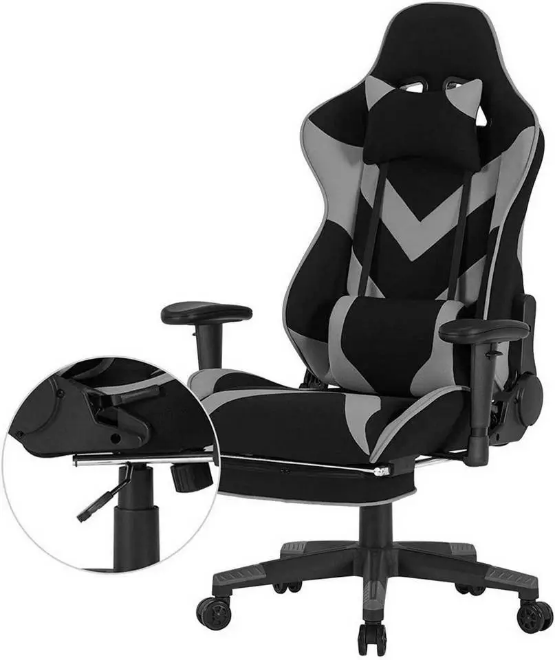 EUGAD Gaming Chair, Bürostuhl, Gaming Stuhl, Stoffbezug Rot Grau, Schwarz 12 EUGAD Gaming Chair, Bürostuhl, Gaming Stuhl, Stoffbezug Rot Grau, Schwarz – Bild 12