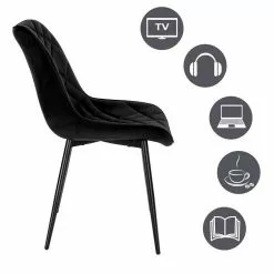 EUGAD Esszimmerstuhl (2 Stück), Küchenstuhl, Polsterstuhl Stuhl,Wohnzimmerstuhl ohne Armlehne, Metallbeine, Samt, Hellgrau Dunkelgrau, Schwarz -Eugad Möbel Einkaufen 994ecd64 dc37 4f24 a739 cccab423bdf9