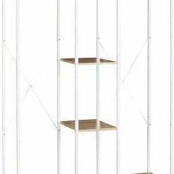 EUGAD Kleiderständer, Wäscheständer Garderobenständer mit Ablage Schwarzrohre und Eiche Platte Schwarz-Hell Eiche, Schwarz-Vintage, Wei&szlig;-Eiche -Eugad Möbel Einkaufen 9977b1c1 689a 58f7 b7a4 0aa645241199