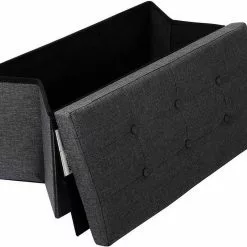 EUGAD Sitzhocker, Fußhocker Sitzbank mit Stauraum Deckel Abnehmbar Leinen Dunkelgrau Beige, Cremeweiß -Eugad Möbel Einkaufen 9a1b7324 4aea 53c0 84fc a609adb04bf2