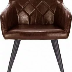 EUGAD Esszimmerstuhl, 6er-Set Esszimmerstuhl aus Kunstleder Metallbeine Schwarz Dunkelbraun -Eugad Möbel Einkaufen 9a37de14 0116 4201 ae77 f31daabc2f79