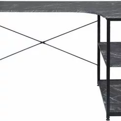 EUGAD Schreibtisch, mit Bücherregal 120x74x71,5 cm Schwarz Marmor Holz Vintage -Eugad Möbel Einkaufen 9b243ebb 39fb 5330 9fcc fabc98a99a1b