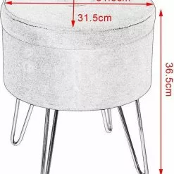 EUGAD Sitzhocker, Samthocker mit Stauraum, rund, mit stabilen goldenen Metallfüßen, Türkis Dunkelgrau, Dunkelgrün, Hellgrau, Rosa, Türkis -Eugad Möbel Einkaufen 9c7aff3c 16de 5438 84c5 a9c2ddccbf98