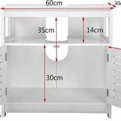 EUGAD Waschbeckenunterschrank Badezimmerschrank Unterschrank Waschtisch Badschrank mit 2 Türen mit Ablage 60x30x60 cm Weiß -Eugad Möbel Einkaufen 9c9ba36d 3a04 5c6f 95c5 78180adbc84a