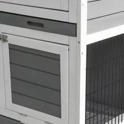 EUGAD Tierhaus, Hasenstall Kaninchenstall Hasenkäfig Kleintierstall Meerschweinchen Massivholz Hellrot 120 x 50 x 100,5 cm Grau-Wei&szlig;, Hellbraun -Eugad Möbel Einkaufen 9d85fa31 3182 474d bf56 2dd4299b2f17