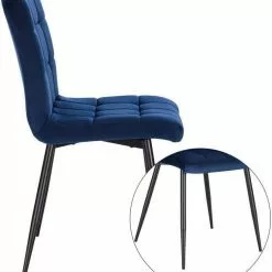 EUGAD Esszimmerstuhl (2 Stück), Polsterstuhl Wohnzimmerstuhl Samtstuhl Sessel mit Rückenlehne, Metallbeine, Sitzfläche aus Samt, Dunkelgrün Blau, Creme, Dunkelgrau, Dunkelgr&uuml;n, Hellgrau, Rosa -Eugad Möbel Einkaufen 9de2f5ec 8551 52e5 919a f0819cc63f51