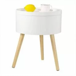 EUGAD Nachttisch, Beistelltisch mit Stauraum Nachtkommode Nachtschrank Holzbeine MDF 38x38x48,5cm Weiß -Eugad Möbel Einkaufen 9f1a7854 de18 50f5 b85d 1befdb88a879