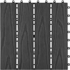 EUGAD WPC-Fliesen, 22 Stück WPC Terrassenfliesen 30x30cm Holzstruktur Coffee Anthrazit, Dunkelgrau, Hellgrau -Eugad Möbel Einkaufen 9f1eb372 f4a3 567f 805e 65b79a52d71e