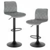 EUGAD Barhocker (2 St), Barhocker Drehstuhl Tresenhocker Barstuhl, Sitzfläche aus Samt mit Rücklehne Höhenverstellbar