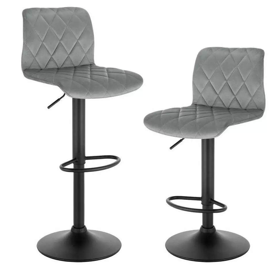 EUGAD Barhocker (2 St), Barhocker Drehstuhl Tresenhocker Barstuhl, Sitzfläche aus Samt mit Rücklehne Höhenverstellbar 1 EUGAD Barhocker (2 St), Barhocker Drehstuhl Tresenhocker Barstuhl, Sitzfläche aus Samt mit Rücklehne Höhenverstellbar