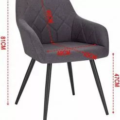 EUGAD Esszimmerstuhl, Polsterstuhl Leinen,mit Armlehnen Metallbeinen Dunkelgrau, Hellgrau -Eugad Möbel Einkaufen 9fa32c8c c107 508f a9e3 09489d550433