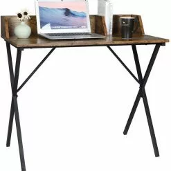 EUGAD Schreibtisch, 90x50x73CM Bürotisch PC Tisch Arbeitstisch für Home, Büro Metall + MDF Holzoptik Vintage -Eugad Möbel Einkaufen a0ecef70 457c 5724 be85 44e8415643b7