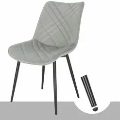 EUGAD Esszimmerstuhl (2 Stück), Küchenstuhl, Polsterstuhl Stuhl,Wohnzimmerstuhl ohne Armlehne, Metallbeine, Samt, Hellgrau Dunkelgrau, Schwarz -Eugad Möbel Einkaufen a28b62ad ef8f 4a36 aab7 e85fbf87dcaf