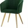 EUGAD Esszimmerstuhl, mit Rückenlehne Samt Gestell aus Stahl,Gold Beine Dunkelgrün Dunkelgrau, Dunkelgrün, Rosa, Schwarz
