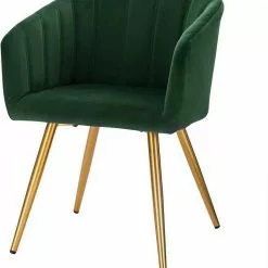 EUGAD Esszimmerstuhl, mit Rückenlehne Samt Gestell aus Stahl,Gold Beine Dunkelgrün Dunkelgrau, Dunkelgrün, Rosa, Schwarz