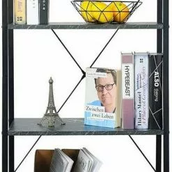 EUGAD Bücherregal, Standregal Bücherregal Metallregal Leiterregal Stufenregal Multifunktionale Regal Industrie Design MDF Metall Schwarz+schwarzer Marmor Golden+Weißer Marmor, Vintage -Eugad Möbel Einkaufen a3042bae f6ef 5f49 807f e0f5c03b33ad