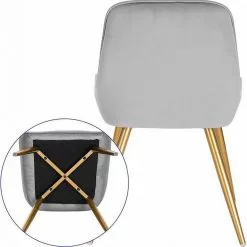 EUGAD Esszimmerstuhl, 4 Stücke Retro Küchenstuhl Sitzfläche aus Samt mit Metallbeine Dunkelgrün Bordeaux, Dunkelgrau, Dunkelgrün, Hellgrau, Rosa, Schwarz -Eugad Möbel Einkaufen a32d4d3a 1031 56f8 bc34 24b1c944f331