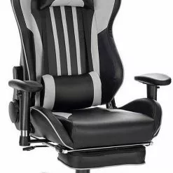 EUGAD Gaming-Stuhl (1 Stück), Racing Stuhl mit Fußstütze Racing Stuhl Drehstuhl Bürostuhl Schreibtischstuhl PC Stuhl mit Wippfunktion Höhenverstellbar Kunstleder Rot Grau, Wei&szlig; -Eugad Möbel Einkaufen a3797e49 3533 5903 8150 7b961a5c711e