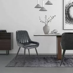 EUGAD Esszimmerstuhl, 4 Stücke Retro Küchenstuhl Sitzfläche aus PU mit Metallbeine Schwarz Braun, Dunkelbraun, Dunkelgrün, Grau -Eugad Möbel Einkaufen a417f489 64fa 5d0b a66c 9d5b0623afd6