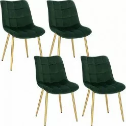 EUGAD Esszimmerstuhl, 4er-Set Küchenstühle Wohnzimmerstuhl mit Rückenlehne, Samt Sitzfläche, Gold Beine Grau Dunkelgr&uuml;n, Rosa, Schwarz -Eugad Möbel Einkaufen a4349df1 570b 5669 ad66 04bae1d7f72b