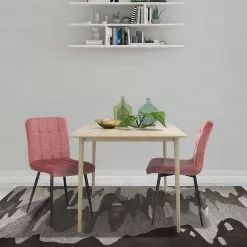 EUGAD Esszimmerstuhl (4 Stück), Polsterstuhl Wohnzimmerstuhl Samtstuhl Sessel mit Rückenlehne, Metallbeine, Sitzfläche aus Samt, Blau Creme, Dunkelgrau, Hellgrau, Rosa -Eugad Möbel Einkaufen a5a3f1df c06c 489f 92e6 3592be21748f