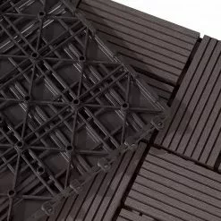 EUGAD WPC-Fliesen, 11 Stück WPC Terrassenfliesen Klickfliesen 30x30cm Hellgrau Anthrazit, Coffee, Dunkelgrau -Eugad Möbel Einkaufen a635ada5 ec88 52e0 a15a 34c7a0d459db