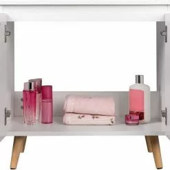 EUGAD Waschbeckenunterschrank Badschrank Unterschrank mit 2 Türe Weiß Grau, Schwarz, Wei&szlig; -Eugad Möbel Einkaufen a6dfb97d 178f 5b10 9d1c a0cf65bda480