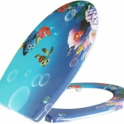 EUGAD WC-Sitz, Toilettendeckel mit Absenkautomatik Clownfisch