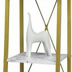 EUGAD Bücherregal, Standregal Badregal Bücherregal Küchenregal Schuhregal aus Holz und Stahl, mit 4 Ablagen, 34 x 35 x 148 cm Golden-Wei&szlig;er Marmor, Schwarz Marmor, Vintage -Eugad Möbel Einkaufen a82dc307 2d5b 4545 8ba2 458b4c0bd883