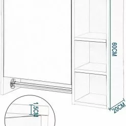 EUGAD Spiegelschrank Hängeschrank mit 6 Ablagen mit Tür 60x20x60cm Weiß -Eugad Möbel Einkaufen a863a55f 8c2c 5a3c b1de 9fbf28566a8e