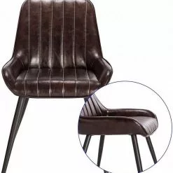 EUGAD Esszimmerstuhl, 4 Stücke Retro Küchenstuhl Sitzfläche aus PU mit Metallbeine Schwarz Braun, Dunkelbraun, Dunkelgrün, Grau -Eugad Möbel Einkaufen a8fd308b dd43 56dc 85dc 0e3e9265472a