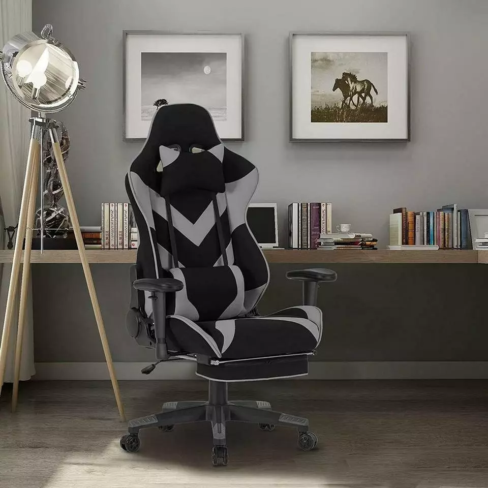 EUGAD Gaming Chair, Bürostuhl, Gaming Stuhl, Stoffbezug Rot Grau, Schwarz 9 EUGAD Gaming Chair, Bürostuhl, Gaming Stuhl, Stoffbezug Rot Grau, Schwarz – Bild 9