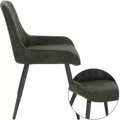 EUGAD Esszimmerstuhl, Polsterstuhl 2er-Set,Sitzfläche aus Stoffbezug Anthrazit, Dunkelbraun, Dunkelgrau -Eugad Möbel Einkaufen a9c14f4b 8c5a 52e8 bfee 17253bae90d9