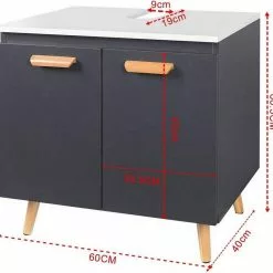 EUGAD Waschbeckenunterschrank Badschrank Unterschrank mit 2 Türe Weiß Grau, Schwarz, Wei&szlig; -Eugad Möbel Einkaufen aa6a7622 18fc 59f2 962a ab5848cc0c09