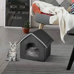 EUGAD Tierbett, Katzenhaus Katzenhöhle herausnehmbarer Matte Dunkelgrau, Hellgrau -Eugad Möbel Einkaufen ab251ae1 ebc0 5573 b69b 74688a25e19c