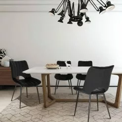 EUGAD Esszimmerstuhl (2 Stück), Küchenstuhl, Polsterstuhl, Wohnzimmerstuhl ohne Armlehne, Metallbeine, Samt, Dunkelgrau Hellgrau, Schwarz -Eugad Möbel Einkaufen ab56adc5 d979 4cb9 a754 07d94326e2f0