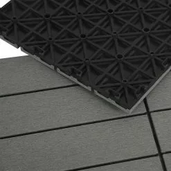 EUGAD WPC-Fliesen, 22 Stück WPC Terrassenfliesen in T-Form 30x30cm Dunkelgrau Anthrazit, Braun, Hellgrau -Eugad Möbel Einkaufen ab80e7f0 bd7c 5c3a ba6b 1a6b9748077a