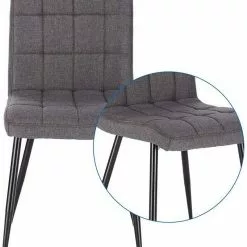 EUGAD Esszimmerstuhl (2 Stück), Küchenstuhl Polsterstuhl, mit Rückenlehne, Metallbeine, Sitzfläche aus Leinen, Dunkelgrau Dunkelgrau | Dunkelgrau, Hellgrau | Hellgrau -Eugad Möbel Einkaufen ac3f9cf8 edfc 4c96 870b 12bdeedc785f