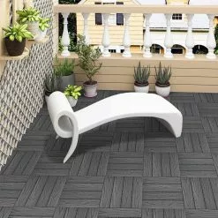 EUGAD WPC-Fliesen, 11 Stück WPC Terrassenfliesen 30x30cm Holzstruktur Anthrazit Coffee, Dunkelgrau, Hellgrau -Eugad Möbel Einkaufen ad16e613 af67 56da 97cf f0b3ebe7c1ae