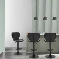 EUGAD Barhocker (2 St), 2er-Set höhenverstellbar und drenbar mit Rückenlehne aus Kunstleder Stahl Grau Anthrazit, Braun, Dunkelbraun -Eugad Möbel Einkaufen ad6f0369 f9da 57d3 97f1 1cd2a8a0e827