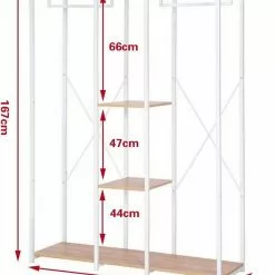 EUGAD Kleiderständer, Wäscheständer Garderobenständer mit Ablage Schwarzrohre und Eiche Platte Schwarz-Hell Eiche, Schwarz-Vintage, Wei&szlig;-Eiche -Eugad Möbel Einkaufen adb6a286 6cd8 5057 a312 495ae8ff1989