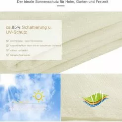 EUGAD Sonnensegel »0211ZYF«, Sonnenschutz Terrasse HDPE Dreieckig Creme -Eugad Möbel Einkaufen ae5efc0a 672c 5852 9f63 879ec604bab1