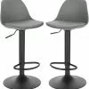 EUGAD Barhocker (Set, 2 St), 2er-Set mit Rückenlehne, Barstühle Höhenverstellbar und 360° Drehbar, Zeitgenössisch für Esszimmer, Bar Grau Schwarz