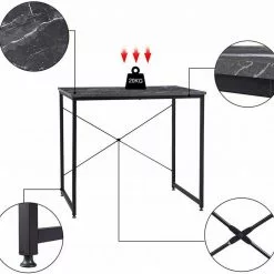 EUGAD Schreibtisch, Computertisch Esstisch Holz Stahl 80x60x70 cm Holz Vintage+schwarz Hell Eiche+schwarz, Hell Eiche+weiß, Marmor+schwarz -Eugad Möbel Einkaufen af7f69be 0671 5114 b28e 9747769b9668