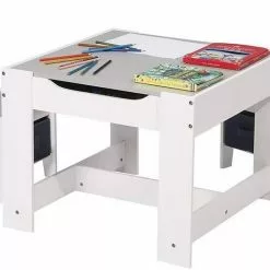 EUGAD Kindersitzgruppe, (3-tlg), 1 Kindertisch und 2 Stühle mit Stauraum, Maltisch für Kinder Kindermöbel Set, Tischplatte abnehmbar Weiß -Eugad Möbel Einkaufen af9b6a0f 197d 4bc6 b919 46b6526db291