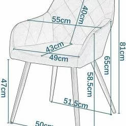 EUGAD Esszimmerstuhl (2 Stück), Wohnzimmerstuhl mit Armlehnen und Rückenlehne aus Samt Polsterstuhl Metallbeine in Gold Dunkelgrau Dunkelgrau | Dunkelgrau, Schwarz | Schwarz -Eugad Möbel Einkaufen afff4d4b 1aa7 5a22 9d5a 23def46e7ea7