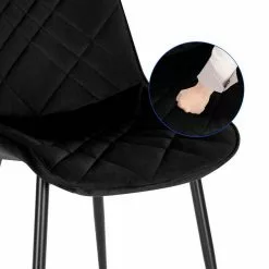 EUGAD Esszimmerstuhl (2 Stück), Küchenstuhl, Polsterstuhl Stuhl,Wohnzimmerstuhl ohne Armlehne, Metallbeine, Samt, Hellgrau Dunkelgrau, Schwarz -Eugad Möbel Einkaufen b0c5b62f f851 40cc 9220 fffe0dfa7e4d