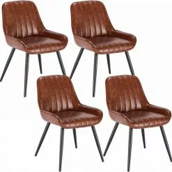 EUGAD Esszimmerstuhl, 4 Stücke Retro Küchenstuhl Sitzfläche aus PU mit Metallbeine Schwarz Braun, Dunkelbraun, Dunkelgrün, Grau -Eugad Möbel Einkaufen b18f5776 6b37 50dc a433 26bc4806df42