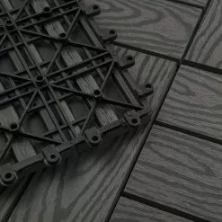 EUGAD WPC-Fliesen, WPC Fliesen Klickfliesen in Holzoptik 11 Stücke für 1m² Grau Anthrazit, Braun, Coffee, Hellgrau -Eugad Möbel Einkaufen b21de805 79d2 5a66 be0f 6091b812b34c